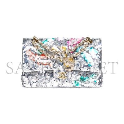 CHANEL CLASSIC 11.12 HANDBAG EMBROIDERED SATIN, SEQUINS, GLASS PEARLS A01112 (25.5*15.5*6.5cm)